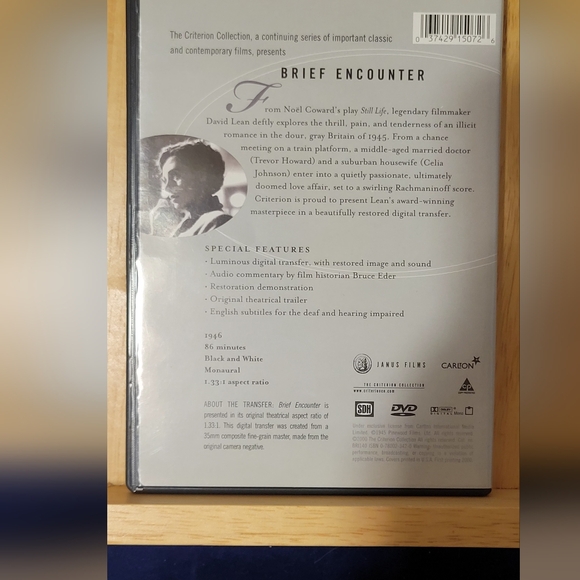 David Lean's Brief Encounter (DVD, 1946) The Criterion Collection - Picture 2 of 3